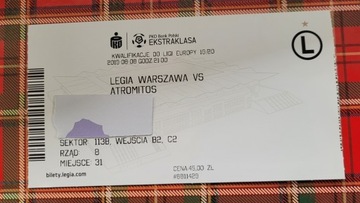 bilet Legia Warszawa - Atromis