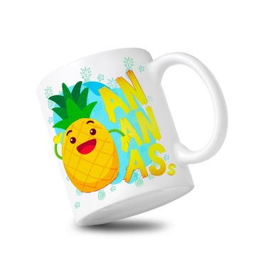 KUBEK Z NADRUKIEM KUBEK JEDZENIE ANANAS 330ml