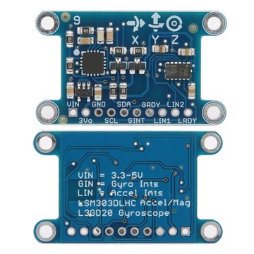 Сенсорный модуль 9DOF с контактами. 3-осевая плата магнитного поля MN.