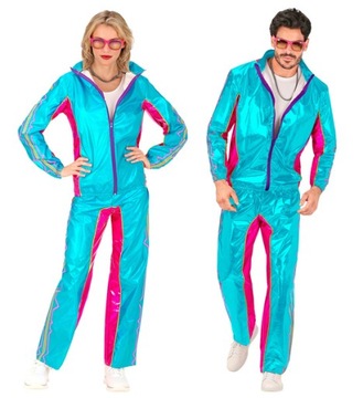 СПОРТИВНЫЙ КОСТЮМ ДИСКО 80-Х СИНИЙ МЕТАЛЛИК