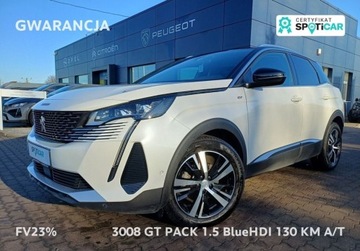Peugeot 3008 II Crossover Facelifting  1.5 BlueHDi 130KM 2023 Peugeot 3008 245 GT PACK 1.5 BlueHDi 130 KM AUTOMAT I wl. GWARANCJA FV23
