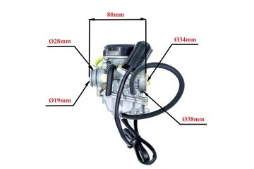 Gaźnik 139QMB Skutery 4T - ssanie elektryczne 50cm3 80cm3 Tuning - Dysza 72