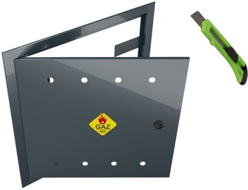 DRZWICZKI I RAMKA SKRZYNKA GAZOWA 500x500 GRAFITOWA GAZ SZAFKA + NÓŻ GRATIS