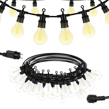 GIRLANDA OGRODOWA ŁAŃCUCH ŚWIETLNY 10M 20xLED IP44