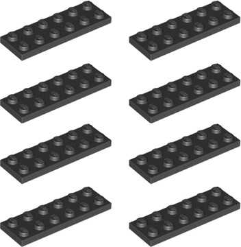 LEGO Płytka 2x6 Czarny 379526 3795 - 8szt
