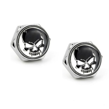 ŚRUBY X 4 DO TABLICY REJESTRACYJNEJ CHROM CZASZKA