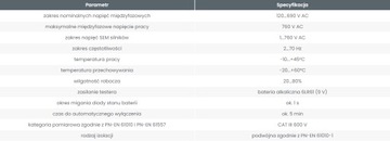 SONEL TKF-13 Tester kolejności faz i kierunku obro