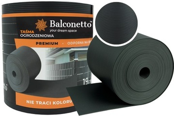 TAŚMA OGRODZENIOWA PREMIUM 1200g NA PŁOT BALKON PANELE 19x 26mb UV ANTRACYT