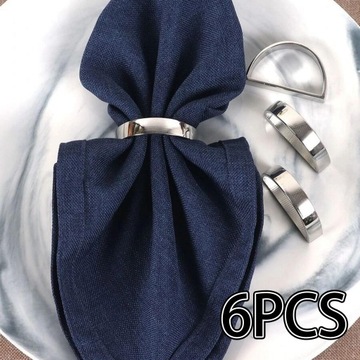 6 металлических колец для салфеток, пряжки для салфеток, декор для вечеринок, обедов, мероприятий, серебристый