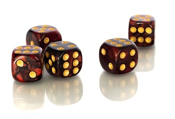 KOSTKA 1,6 CM RPG KLĄTWA RUBINÓW KOŚĆ SZEŚCIOŚCIENNA K6