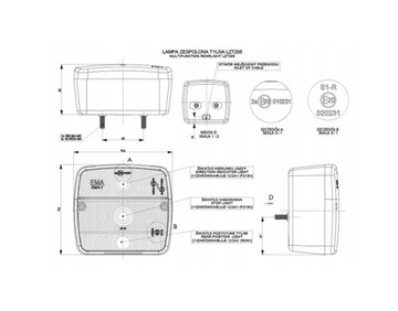 КВАДРАТНЫЙ ЗАДНИЙ ФОНАР КОМБИНАЦИЯ LZT 237