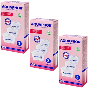 AQUAPHOR Wkład Maxfor Plus Mg, komplet 9 sztuk.