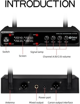D Debra Audio VM304 VHF 4-канальная беспроводная микрофонная система