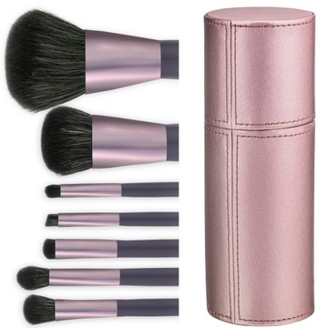 Zestaw Profesjonalnych Pędzli Do Makijażu w Tubie Violet Etui Pędzelki 7W1