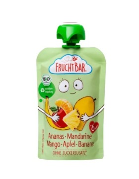 Пюре фруктовий (ананас мандаринка манго яблуко банан) Біо Веган 100 г FRUCHTBAR