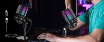 USB-МИКРОФОН ДЛЯ КОМПЬЮТЕРА, КОНДЕНСАТОР, ИГРОВАЯ СТУДИЯ, ФИЛЬТР КАРАОКЕ