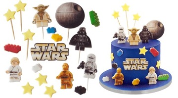 Zestaw Dekoracje na Tort LEGO STAR WARS 19El Gwiezdne Wojny figurki opłatek