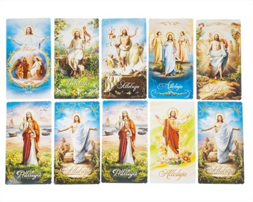 10 szt. Duże Kartki na Wielkanoc Laurki Wielkanocne Składane Religijne