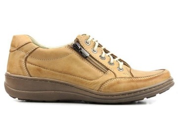 PÓŁBUTY SNEAKERSY MOKASYNY SKÓRZANE HELIOS 357 J.BRĄZ 37 MG