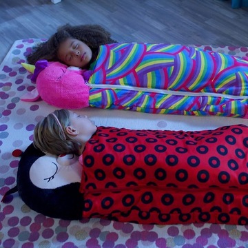 ДЕТСКИЙ СПАЛЬНЫЙ МЕШОК СКЛАДНАЯ ПОДУШКА 2-В-1 ДЛЯ ДОШКОЛЬНИКА ЕДИНОРОГА