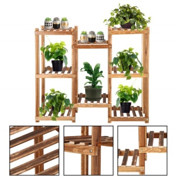 БОЛЬШАЯ ДЕРЕВЯННАЯ КЛУМБА ПОДСТАВКА ДЛЯ РАСТЕНИЙ 5 ЯРУСОВ СТОЯЧИЙ КНИЖНЫЙ ШКАФ