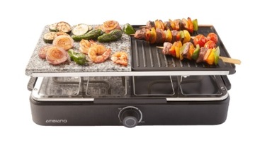 GRILL ELEKTRYCZNY STOŁOWY RACLETTE 1400W KAMIEŃ PŁYTA NIEMIECKI BEZ DYMU