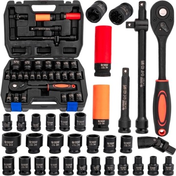 ZESTAW KLUCZY NASADOWYCH UDAROWYCH NASADKI UDAROWE KLUCZ DO KÓŁ 32 EL. 1/2