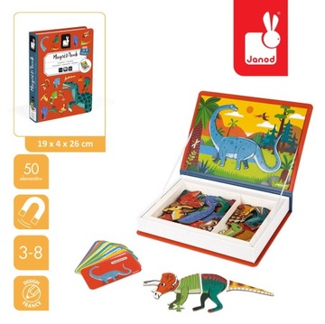 MAGNETYCZNA UKŁADANKA DINOZAURY MAGNETIBOOK JANOD
