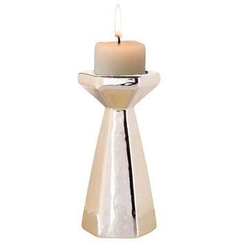 ŚWIECZNIK GLAMOUR ZŁOTY OZDOBNY LOFT 17,5CM
