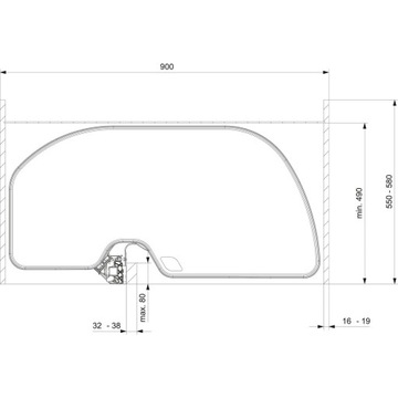 HAFELE TRIGON 450 Полка левая угловая, белый