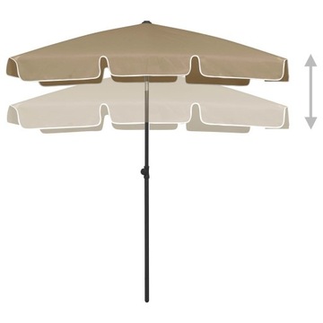 PARASOL PLAŻOWY, TAUPE, 180X120 CM