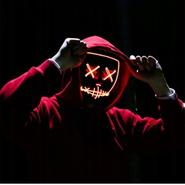 СВЕТЯЩАЯСЯ СВЕТОДИОДНАЯ МАСКА ЧИСТКА ХЭЛЛОУИН ДИСЦИПЛИНА ФАНТОМ КОСТЮМ для концерта