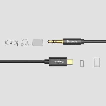 КАБЕЛЬ BASEUS AUDIO AUX с мини-разъемом 3,5 мм/КАБЕЛЬ USB-C 1,2 м