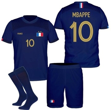 MBAPPE FRANCJA Komplet Piłkarski Koszulka + spodenki + getry r. 140 cm