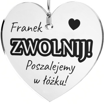 prezent na Walentynki dla NIEGO ZAWIESZKA DO AUTA SAMOCHODU SERCE i GRAWER