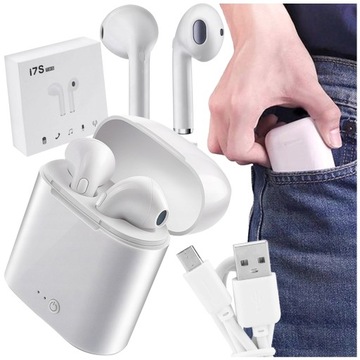 SŁUCHAWKI BEZPRZEWODOWE BT i7s TWS Z POWERBANKIEM MIKROFON SPORTOWE