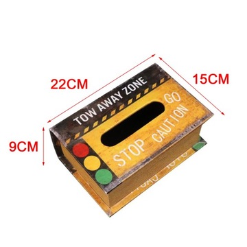 Ретро прямоугольная крышка коробки для салфеток Деревянная лицевая бумага Светофор