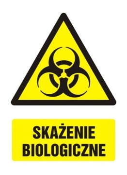 Skażenie biologiczne naklejka znak BHP 10,5x14,8