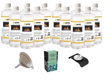 zestaw BIOPALIWO 12L płyn paliwo biokominka + pojemnik + olejek eukaliptus