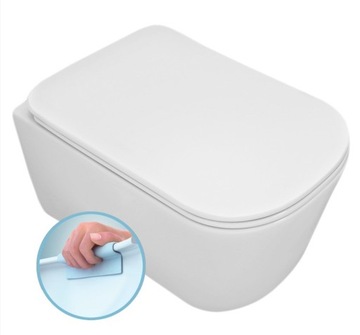 MISKA WC WISZĄCA BEZKOŁNIERZA Rimless Z DESKĄ SLIM