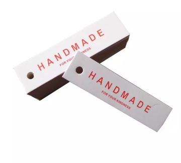 Biała Zawieszka 10szt Etykieta HandMade