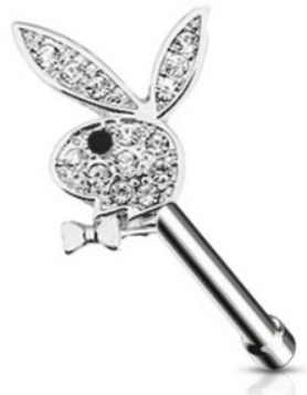 Кольцо в носу Playboy Bunny со стразами НОСТРИЛ