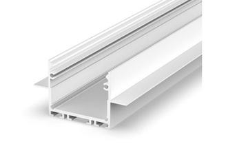 Zestaw profil LED alu głęboki architektoniczny P22-2 biały 1m+klosz mleczny