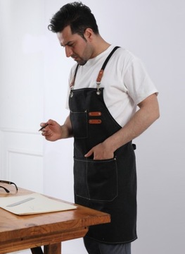 МУЖСКОЙ КУХОННЫЙ ФАРТУК БАРИСТА СТРОНГ ОФИЦИАНТЫ БАРМЕН-ПАРИКМАХЕР