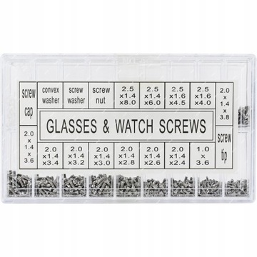 НАБОР ВИНТОВ ДЛЯ РЕМОНТА СТЕКЛОВ, НОСОВ ЧАСОВ, ОТВЕРТКА, Пинцет, Тряпка