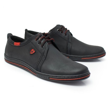 МУЖСКИЕ КОЖАНЫЕ ТУФЛИ POLBUT 343 ЧЕРНЫЕ 44