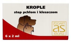 Krople przeciw pchłom i kleszczom As zooart 6×2ml