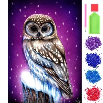 HAFT DIAMENTOWY MOZAIKA DIAMENTOWA 5D SOWA