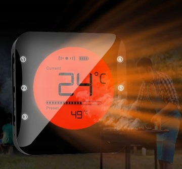 ЦИФРОВОЙ БЕСПРОВОДНОЙ ЖК-ТЕРМОМЕТР С ЗОНДОМ