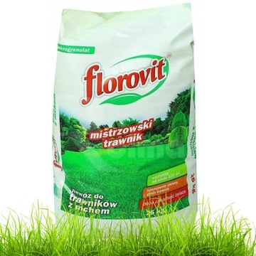 NAWÓZ DO TRAWNIKÓW GRANULOWANY Florovit z żelazem MISTRZOWSKI TRAWNIK 25kg